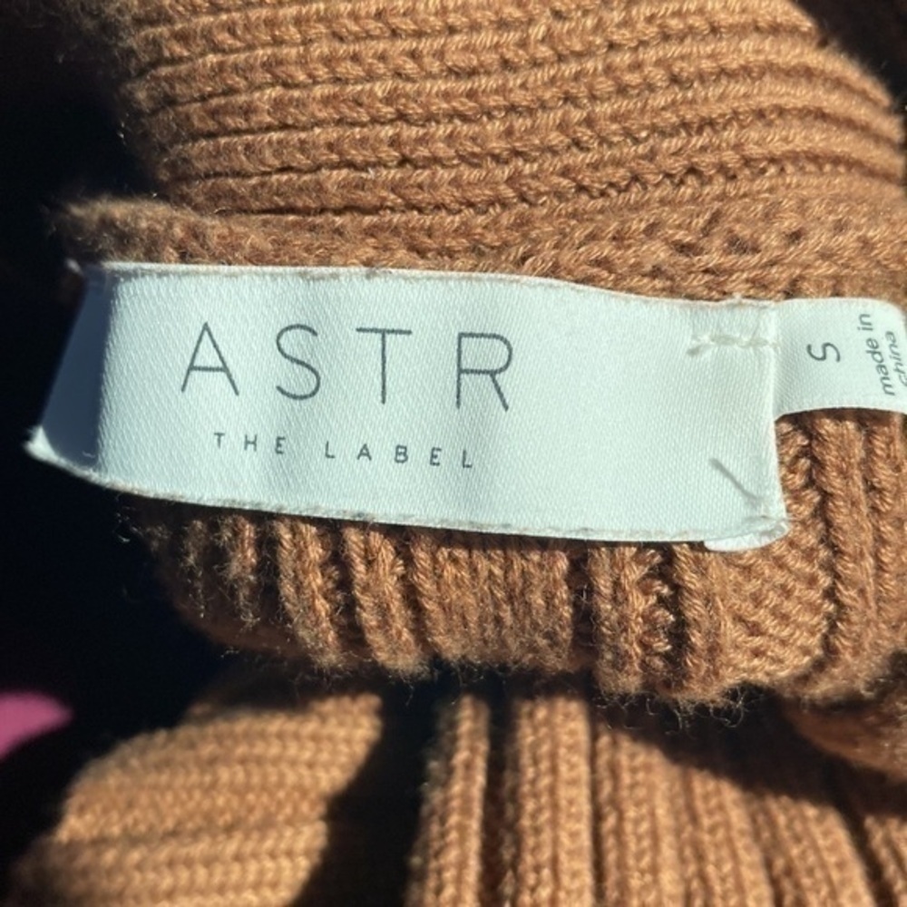 ASTR The Label Evie Surplice Wrap Ribbed Tan Sweater​ - Picture 8 of 10